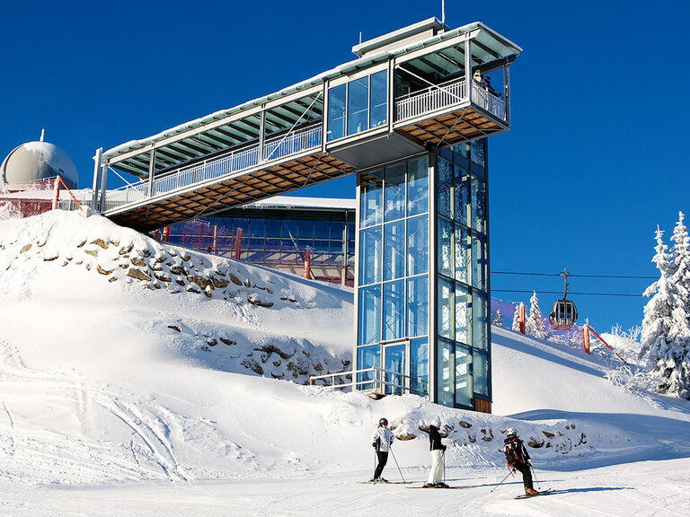 Die Arberstation im Gipfel des Berges im Bayerischen Wald nahe Bodenmais,